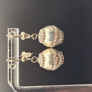 Brighton Silver and White Crystal "Glimmer Twist Earrings. NWOT